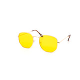 12 Pack: Retro Hexagonal Metal Color Wholesale Sunglasses