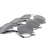 12 Pack: Oversized All-silver Mirror Aviator Wholesale Sunglasses