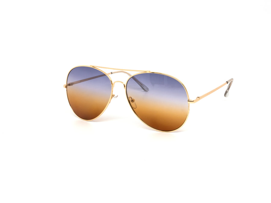 12 Pack: Oversized Duotone Metal Gold Aviator Wholesale Sunglasses
