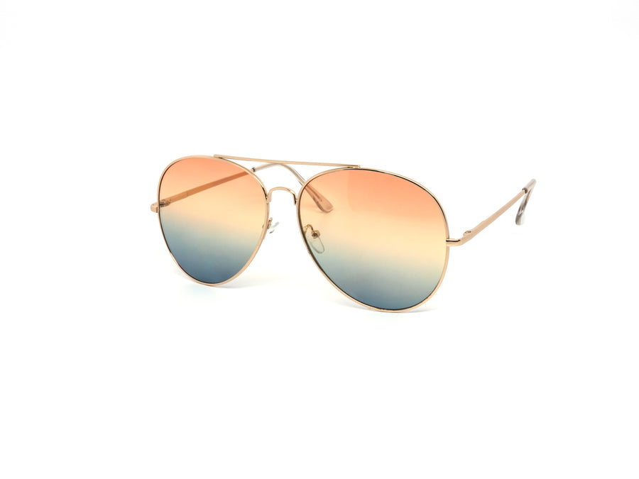 12 Pack: Oversized Duotone Metal Gold Aviator Wholesale Sunglasses