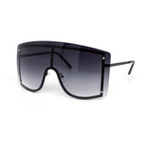 12 Pack: Oversized Rimless Gradient Face Shield Wholesale Sunglasses