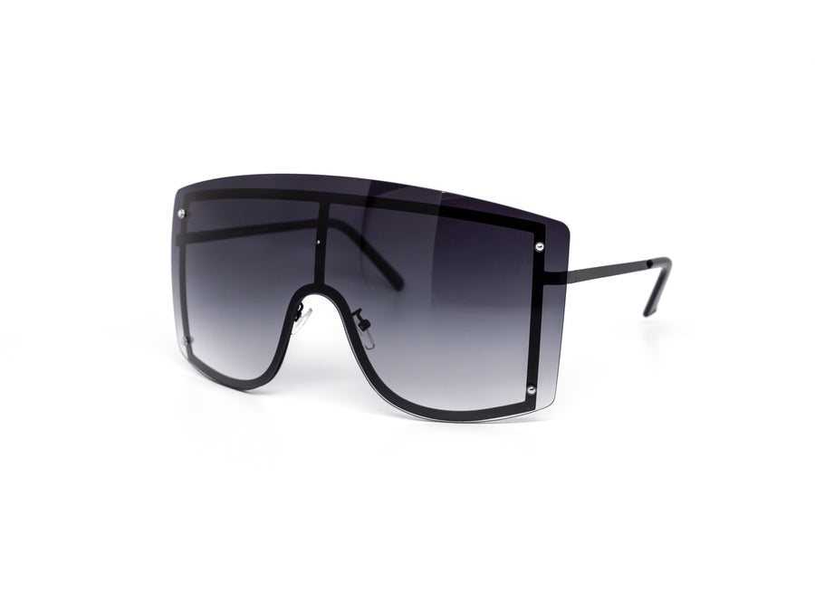 12 Pack: Oversized Rimless Gradient Face Shield Wholesale Sunglasses
