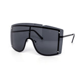 12 Pack: Oversized Rimless Gradient Face Shield Wholesale Sunglasses