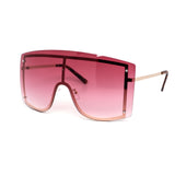 12 Pack: Oversized Rimless Gradient Face Shield Wholesale Sunglasses
