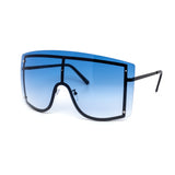 12 Pack: Oversized Rimless Gradient Face Shield Wholesale Sunglasses