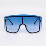 12 Pack: Oversized Rimless Gradient Face Shield Wholesale Sunglasses