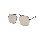 12 Pack: Oversized Rimless Heptagon Aviator Color Mirror Wholesale Sunglasses