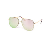 12 Pack: Oversized Modern Rimless Aviator Color Mirror Wholesale Sunglasses