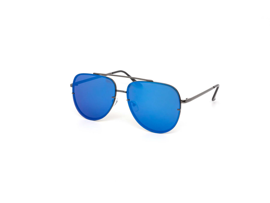 12 Pack: Oversized Modern Rimless Aviator Color Mirror Wholesale Sunglasses