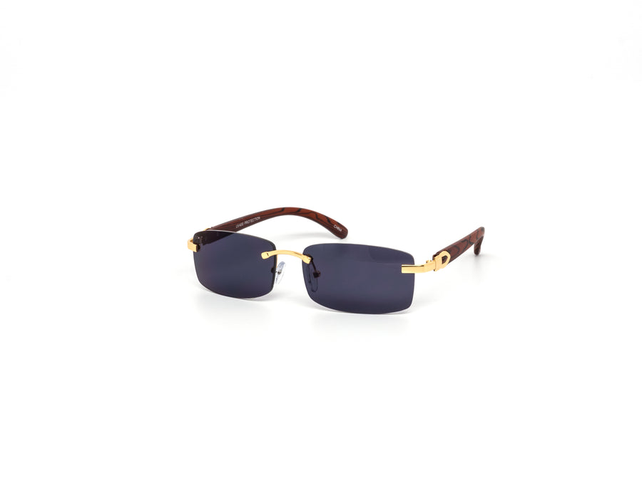 12 Pack: Rimless Matrix Gold Metal Wholesale Sunglasses