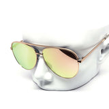 12 Pack: Oversized Flatline Hard Bridge Mirror Aviator Wholesale Sunglasses