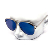 12 Pack: Oversized Flatline Hard Bridge Mirror Aviator Wholesale Sunglasses