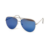 12 Pack: Oversized Flatline Hard Bridge Mirror Aviator Wholesale Sunglasses