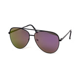12 Pack: Oversized Flatline Hard Bridge Mirror Aviator Wholesale Sunglasses