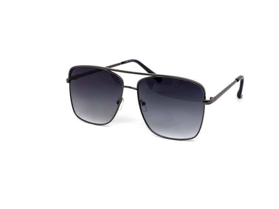 12 Pack: Oversized Gradient Metal Square Aviator Wholesale Sunglasses