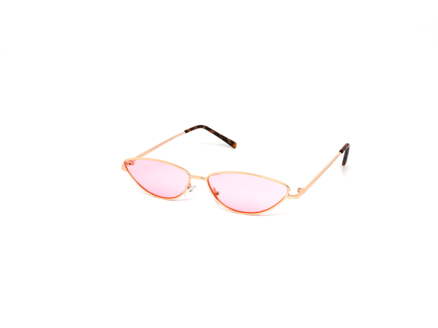 12 Pack: Skinny Cateye Color Metal Wholesale Sunglasses
