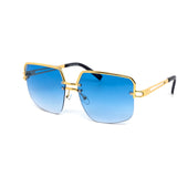 12 Pack: Sleek Metal Rimless Aviator Style Wholesale Sunglasses