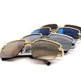12 Pack: Sleek Metal Rimless Aviator Style Wholesale Sunglasses