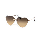 12 Pack: Rimless Gradient Bubble Heart Wholesale Sunglasses