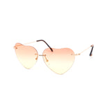 12 Pack: Rimless Gradient Bubble Heart Wholesale Sunglasses