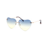 12 Pack: Rimless Gradient Bubble Heart Wholesale Sunglasses
