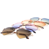 12 Pack: Rimless Gradient Bubble Heart Wholesale Sunglasses