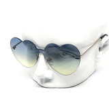 12 Pack: Rimless Oversized Heart Duotone Wholesale Sunglasses