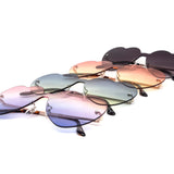 12 Pack: Rimless Oversized Heart Duotone Wholesale Sunglasses