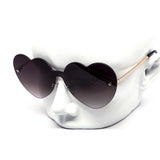 12 Pack: Rimless Oversized Heart Duotone Wholesale Sunglasses