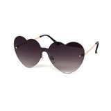 12 Pack: Rimless Oversized Heart Duotone Wholesale Sunglasses