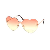 12 Pack: Rimless Oversized Heart Duotone Wholesale Sunglasses