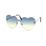 12 Pack: Rimless Oversized Heart Duotone Wholesale Sunglasses