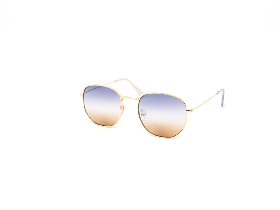 12 Pack: Classy Hexagonal Duotone Metal Wholesale Sunglasses