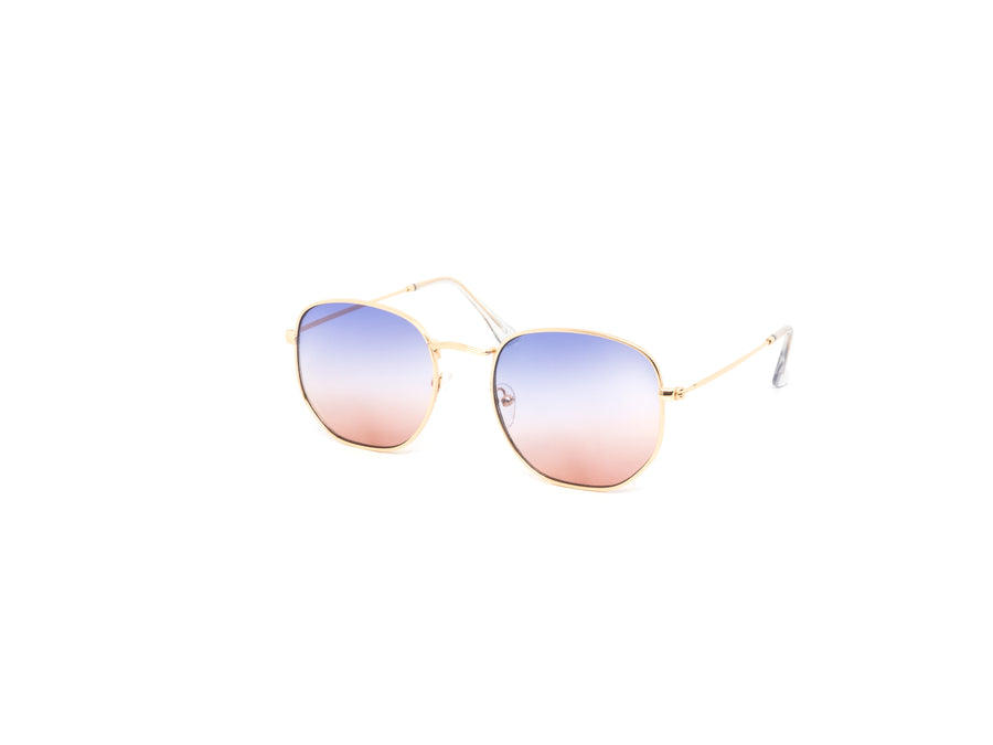 12 Pack: Classy Hexagonal Duotone Metal Wholesale Sunglasses