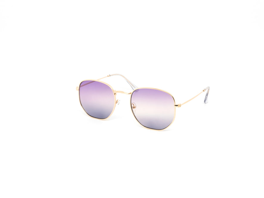 12 Pack: Classy Hexagonal Duotone Metal Wholesale Sunglasses