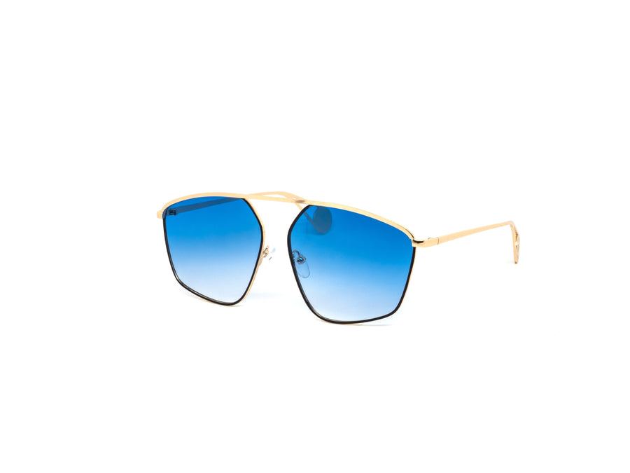 12 Pack: Oversized Single Bridge Metal Gradient Wholesale Sunglasses