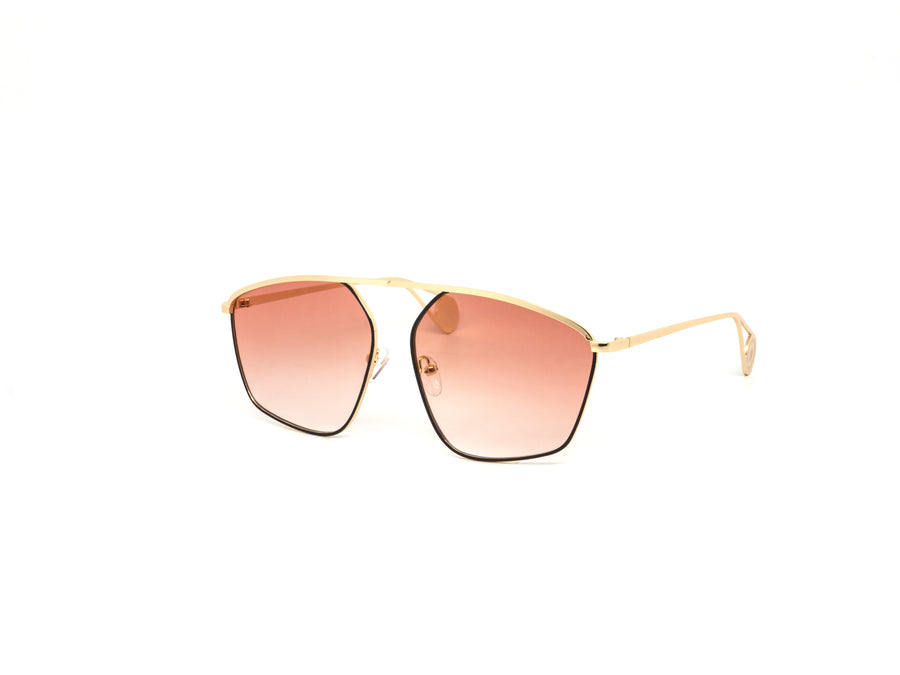 12 Pack: Oversized Single Bridge Metal Gradient Wholesale Sunglasses