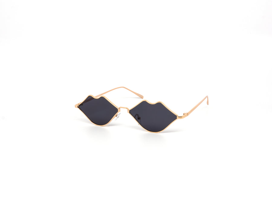 12 Pack: Retro Metal Lips Kiss Wholesale Sunglasses