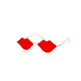 12 Pack: Retro Metal Color Lips Kiss Wholesale Sunglasses