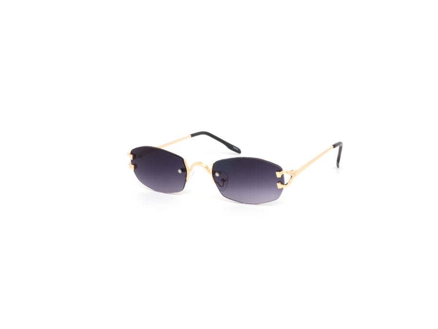 12 Pack: Eccentric Rimless Metal Gradient Wholesale Sunglasses