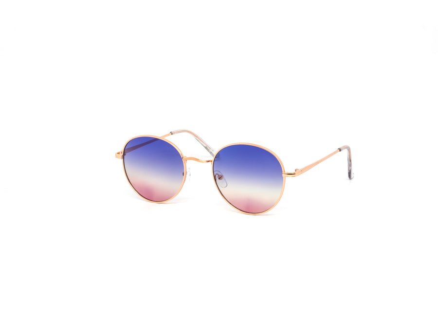 12 Pack: Classy Duotone Round Metal Wholesale Sunglasses