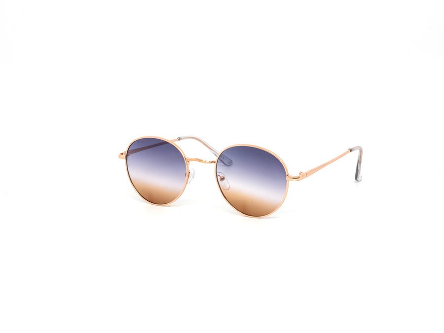 12 Pack: Classy Duotone Round Metal Wholesale Sunglasses