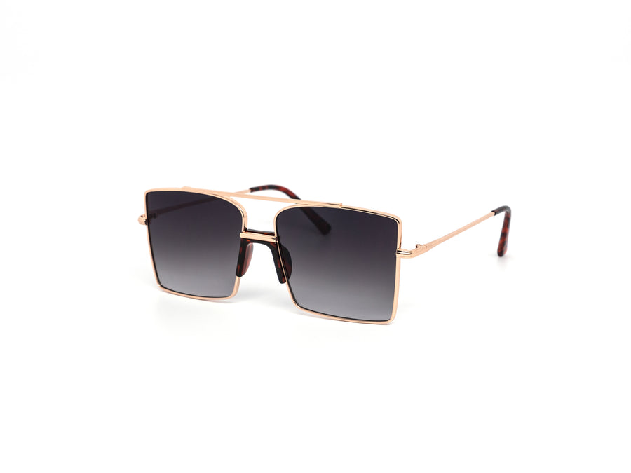 12 Pack: Elegant Gradient Metal Square Aviator Wholesale Sunglasses