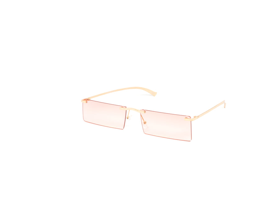 12 Pack: Elegant Sleek Rimless Square Wholesale Sunglasses
