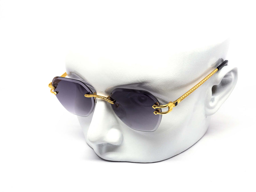 12 Pack: Rimless Miter-cut Hexagon Metal Wholesale Sunglasses