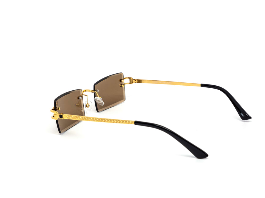 12 Pack: Chic Miter-cut Square Gold Gradient Wholesale Sunglasses