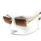 12 Pack: Chic Miter-cut Square Gold Gradient Wholesale Sunglasses
