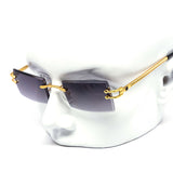 12 Pack: Chic Miter-cut Square Gold Gradient Wholesale Sunglasses