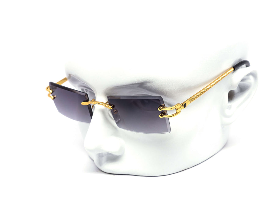 12 Pack: Chic Miter-cut Square Gold Gradient Wholesale Sunglasses
