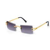 12 Pack: Chic Miter-cut Square Gold Gradient Wholesale Sunglasses